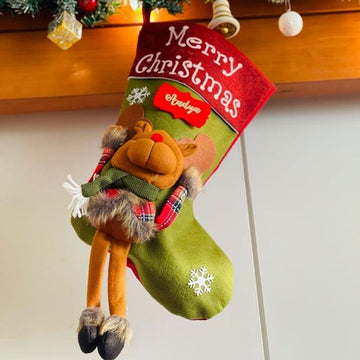 Merry Christmas Reindeer Stockings, Large - Little Surprise BoxMerry Christmas Reindeer Stockings, Large
