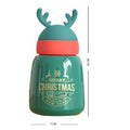 Mini Belly Green Antler Stainless Steel Sleek Christmas Water Bottle for Kids, 300ML - Little Surprise BoxMini Belly Green Antler Stainless Steel Sleek Christmas Water Bottle for Kids, 300ML