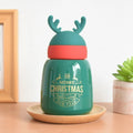 Mini Belly Green Antler Stainless Steel Sleek Christmas Water Bottle for Kids, 300ML - Little Surprise BoxMini Belly Green Antler Stainless Steel Sleek Christmas Water Bottle for Kids, 300ML