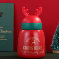 Mini Belly Red Antler Stainless Steel Sleek Christmas Water Bottle for Kids, 300ML - Little Surprise BoxMini Belly Red Antler Stainless Steel Sleek Christmas Water Bottle for Kids, 300ML