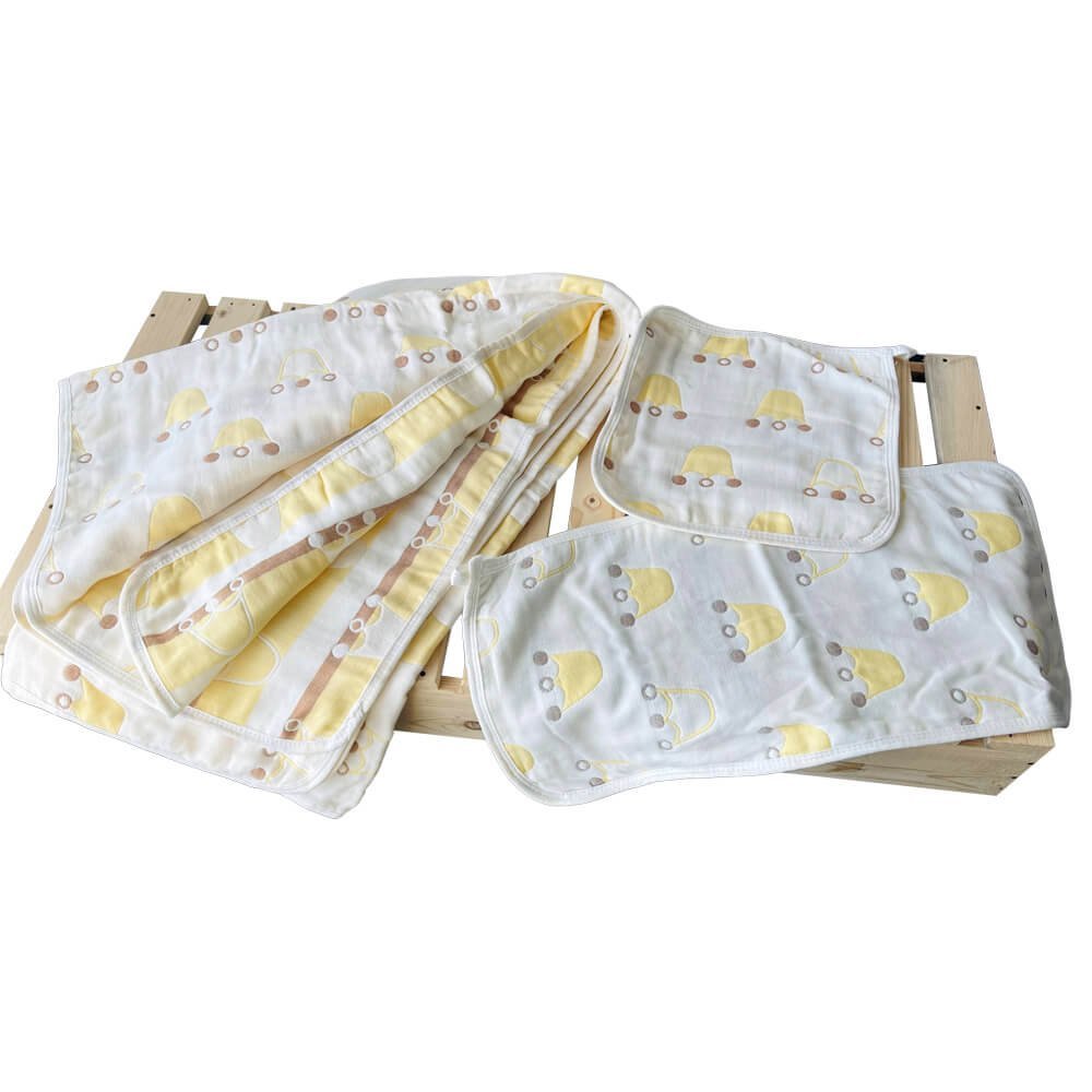 Mini Crowns 3 pcs Combo of Muslin Blanket, Square Napkin and Burp Napkin Set - Little Surprise BoxMini Crowns 3 pcs Combo of Muslin Blanket, Square Napkin and Burp Napkin Set