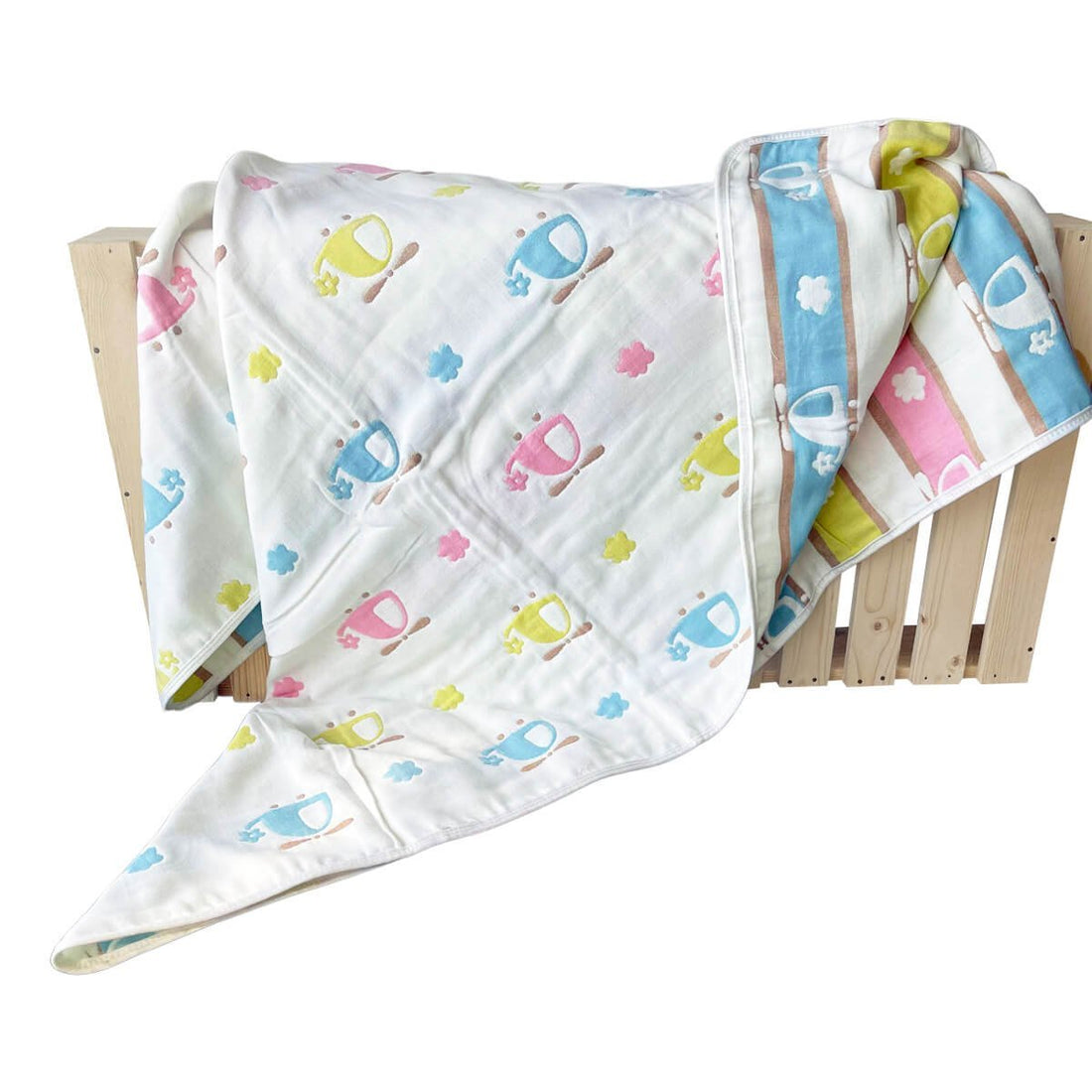 Mini Helicopters Print 3 pcs Combo of Muslin Blanket, Square Napkin and Burp Napkin Set - Little Surprise BoxMini Helicopters Print 3 pcs Combo of Muslin Blanket, Square Napkin and Burp Napkin Set