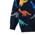 Mix Rawring Dinos Kids Navy Blue Cardigan Sweater, Round Neck - Little Surprise BoxMix Rawring Dinos Kids Navy Blue Cardigan Sweater, Round Neck