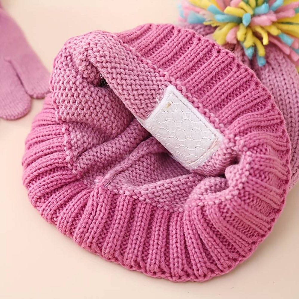 Muave Frill Unicorn Winter Cap Beanie & matching Gloves, 2 pcs set, 3yrs- 8yrs - Little Surprise BoxMuave Frill Unicorn Winter Cap Beanie & matching Gloves, 2 pcs set, 3yrs- 8yrs