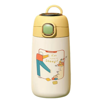 My Happy Pose theme Stainless Steel Water Bottle for Kids and Adults 420ml Yellow - Little Surprise BoxMy Happy Pose theme Stainless Steel Water Bottle for Kids and Adults 420ml Yellow