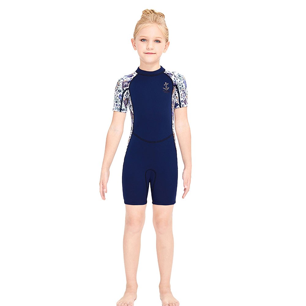 Navy Anchor Print Swimwear for Kids with UP50+ - Little Surprise BoxNavy Anchor Print Swimwear for Kids with UP50+