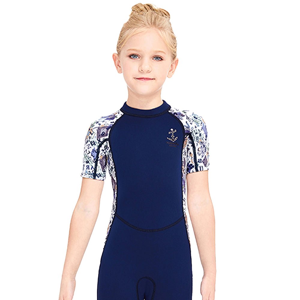 Navy Anchor Print Swimwear for Kids with UP50+ - Little Surprise BoxNavy Anchor Print Swimwear for Kids with UP50+