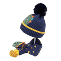 Navy Blue Dino Kids Winter Cap & Neck Muffler Set - Little Surprise BoxNavy Blue Dino Kids Winter Cap & Neck Muffler Set