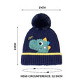 Navy Blue Dino Kids Winter Cap & Neck Muffler Set - Little Surprise BoxNavy Blue Dino Kids Winter Cap & Neck Muffler Set