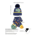 Navy Blue Dino Kids Winter Cap & Neck Muffler Set - Little Surprise BoxNavy Blue Dino Kids Winter Cap & Neck Muffler Set