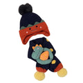 Navy Blue Naughty Monster Kids Winter Cap & Neck Muffler Set - Little Surprise BoxNavy Blue Naughty Monster Kids Winter Cap & Neck Muffler Set