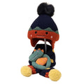 Navy Blue Naughty Monster Kids Winter Cap & Neck Muffler Set - Little Surprise BoxNavy Blue Naughty Monster Kids Winter Cap & Neck Muffler Set