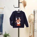 NavyBlue, Big Reindeer Face with Snow Kids Cardigan Sweater, Round Neck - Little Surprise BoxNavyBlue, Big Reindeer Face with Snow Kids Cardigan Sweater, Round Neck