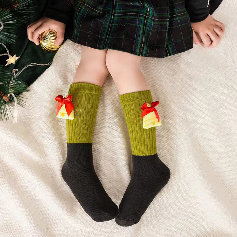 Olive Green christmas Tree, 3d Pop up chrsitmas Ankle length socks for kids - Little Surprise BoxOlive Green christmas Tree, 3d Pop up chrsitmas Ankle length socks for kids