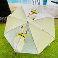 Olive Green, Translucent Rock and Roll Kelly Jo Teddy print with polka dots, Rain and All-season Umbrella for Kids & Adults - Little Surprise BoxOlive Green, Translucent Rock and Roll Kelly Jo Teddy print with polka dots, Rain and All-season Umbrella for Kids & Adults