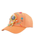 Orange 3d Floating Astro Casual Cap for Kids - Little Surprise BoxOrange 3d Floating Astro Casual Cap for Kids