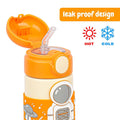 Orange Band Cream Astronaut, Stainless Steel Kids Water Bottle, 500 ml - Little Surprise BoxOrange Band Cream Astronaut, Stainless Steel Kids Water Bottle, 500 ml