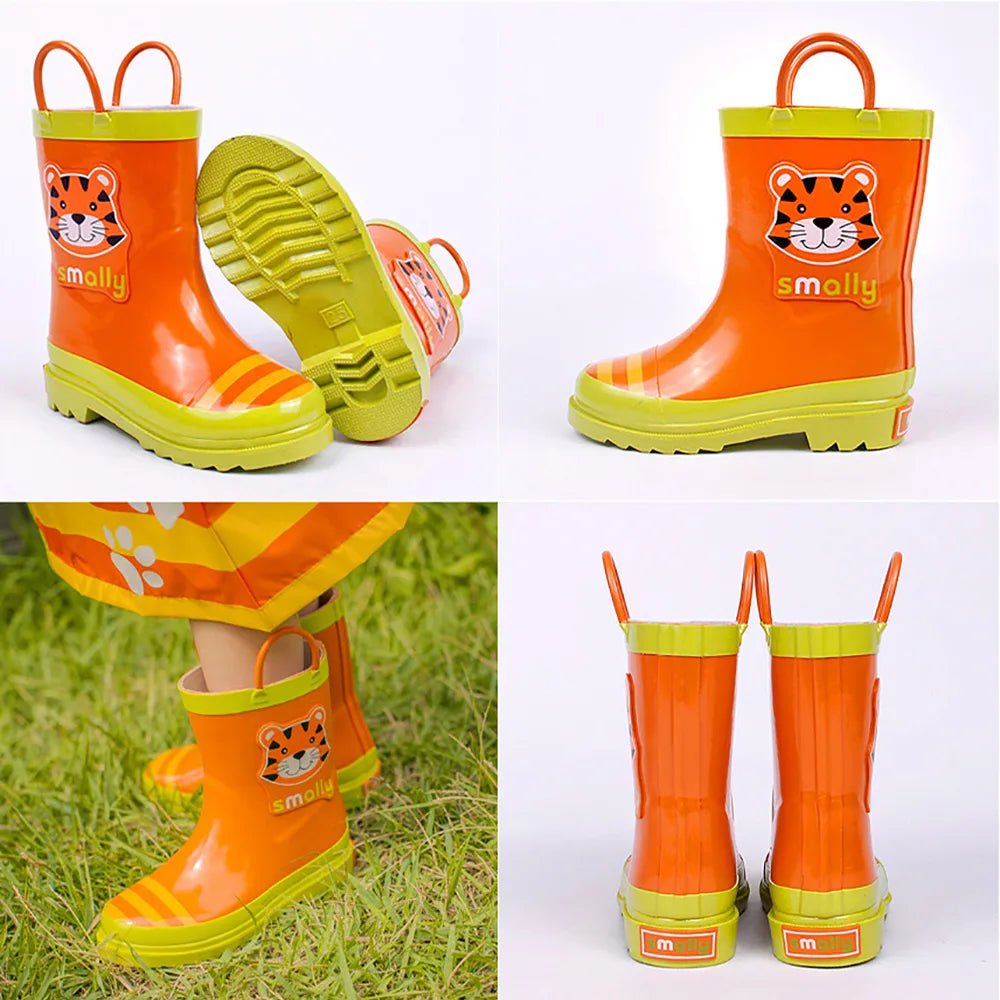 Orange Sheru Raincoat & Rain Gumboots, Matching 2 pcs Set for Kid - Little Surprise BoxOrange Sheru Raincoat & Rain Gumboots, Matching 2 pcs Set for Kid
