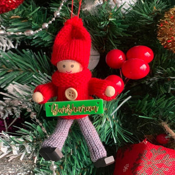Personalized Red Turtleneck Sweater Wooden Doll - Boy Tree Ornament - Little Surprise BoxPersonalized Red Turtleneck Sweater Wooden Doll - Boy Tree Ornament