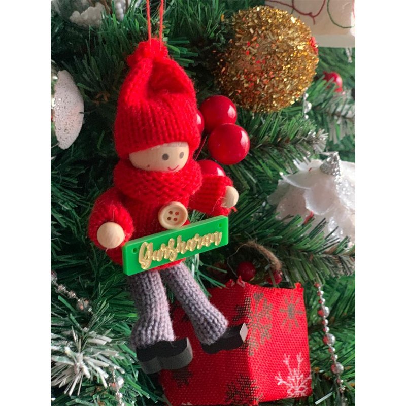 Personalized Red Turtleneck Sweater Wooden Doll - Boy Tree Ornament - Little Surprise BoxPersonalized Red Turtleneck Sweater Wooden Doll - Boy Tree Ornament