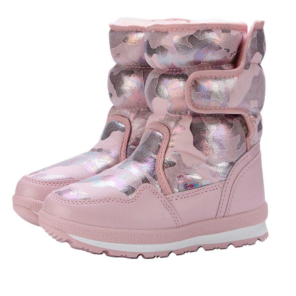 Pink and Silver Glam Kids Winter Snowboots - Little Surprise BoxPink and Silver Glam Kids Winter Snowboots
