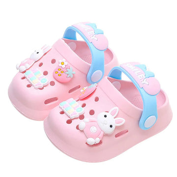 Pink & Blue Bunny Rabbit, Slip on Clogs, Summer/Monsoon/ Beach Footwear for Toddlers and Kids, Unisex - Little Surprise BoxPink & Blue Bunny Rabbit, Slip on Clogs, Summer/Monsoon/ Beach Footwear for Toddlers and Kids, Unisex