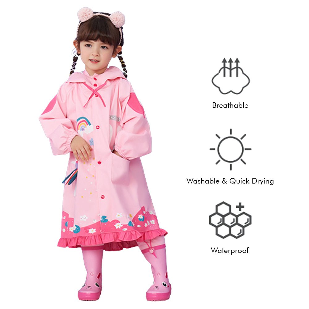 Pink Bow & Frills Rabbit Kids Raincoat - Little Surprise BoxPink Bow & Frills Rabbit Kids Raincoat