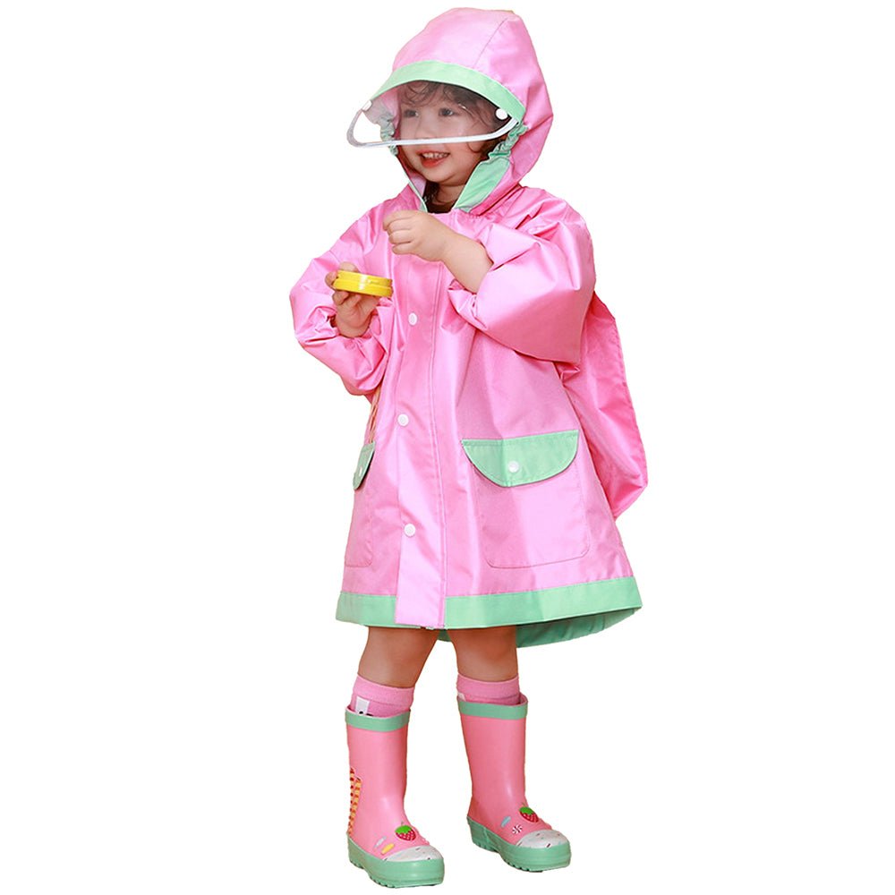 Pink Candyland Kids Raincoat with Backpack Carrying Space - Little Surprise BoxPink Candyland Kids Raincoat with Backpack Carrying Space