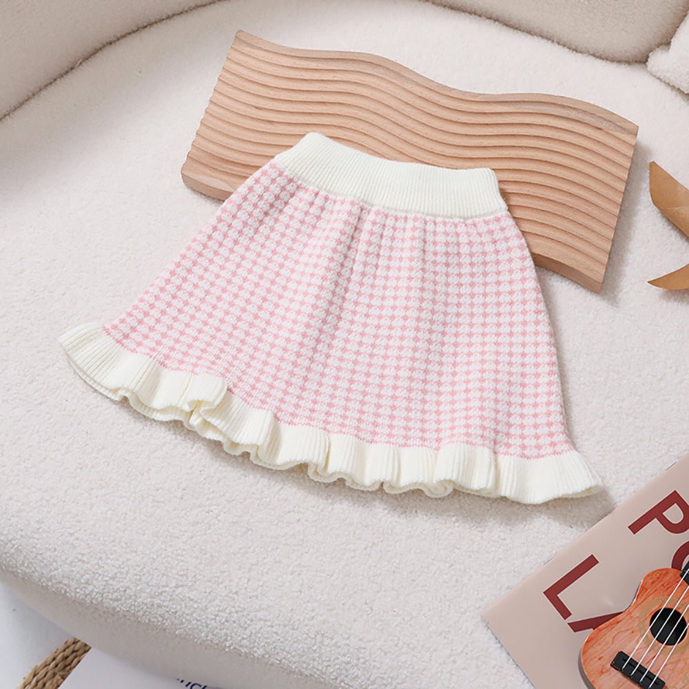 Pink & Cream Big Bow , 2 pc Top & Skirt set for Toddlers and Kids - Little Surprise BoxPink & Cream Big Bow , 2 pc Top & Skirt set for Toddlers and Kids