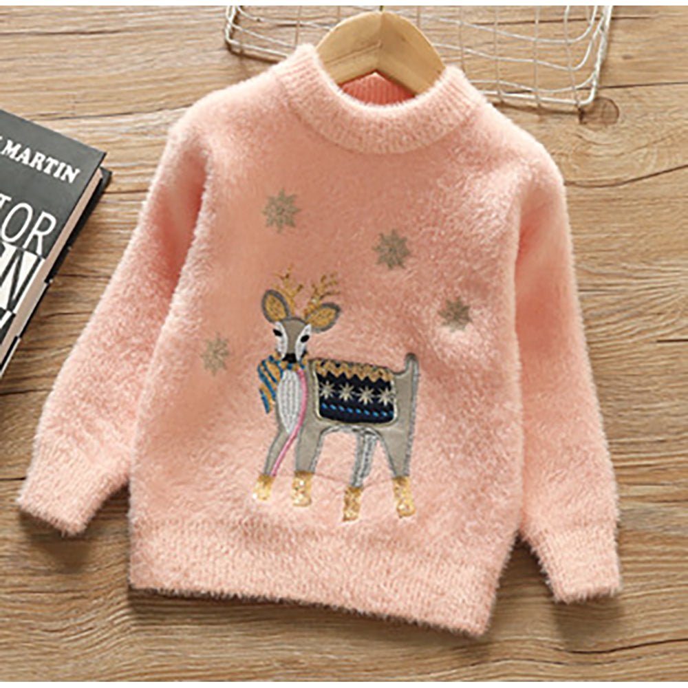 Pink Decked Reindeer Warmer Cardigan & Christmas Sweater for toddlers & Kids - Little Surprise BoxPink Decked Reindeer Warmer Cardigan & Christmas Sweater for toddlers & Kids