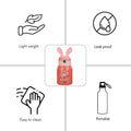 Pink Flower Rabbit Ear Stainless Steel Water Bottle with bottle Holder for Kids and Toddlers, 550 ml - Little Surprise BoxPink Flower Rabbit Ear Stainless Steel Water Bottle with bottle Holder for Kids and Toddlers, 550 ml