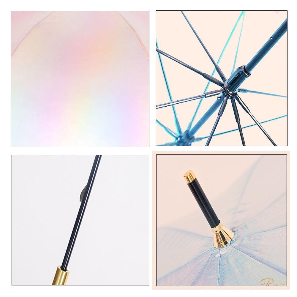 Pink Holographic Glitter Rain Umbrella for Kids & Adults - Little Surprise BoxPink Holographic Glitter Rain Umbrella for Kids & Adults