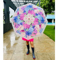 Pink Hydrangea Bunch Floral Print Translucent All-season Umbrella for kids & Adults - Little Surprise BoxPink Hydrangea Bunch Floral Print Translucent All-season Umbrella for kids & Adults