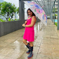 Pink Hydrangea Bunch Floral Print Translucent All-season Umbrella for kids & Adults - Little Surprise BoxPink Hydrangea Bunch Floral Print Translucent All-season Umbrella for kids & Adults