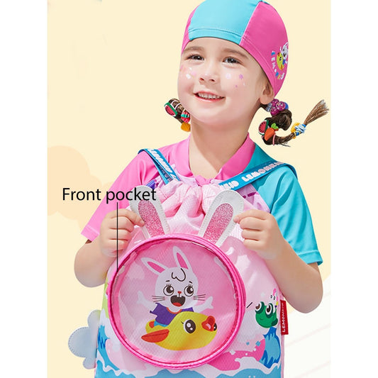 Pink Kids Bunny ears, waterproof Swimming Bag/Beach Bag - Little Surprise BoxPink Kids Bunny ears, waterproof Swimming Bag/Beach Bag