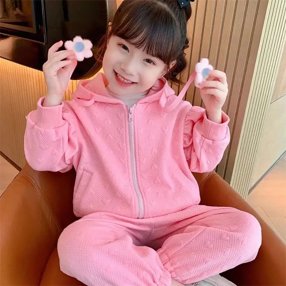 Pink Mini Heart 2 pc Track suit set for Toddlers and Kids - Little Surprise BoxPink Mini Heart 2 pc Track suit set for Toddlers and Kids