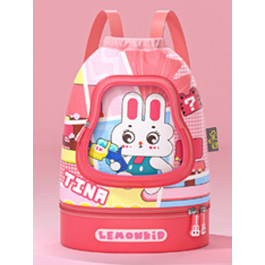 Pink Rabbit Face, Waterproof Swimming Bag/ Beach Bag - Little Surprise BoxPink Rabbit Face, Waterproof Swimming Bag/ Beach Bag