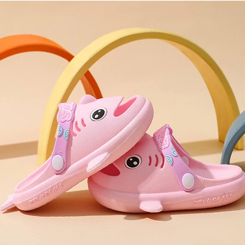 Pink Shark Slip on Clogs, Summer/Monsoon/ Beach Footwear for Toddlers and Kids, Unisex - Little Surprise BoxPink Shark Slip on Clogs, Summer/Monsoon/ Beach Footwear for Toddlers and Kids, Unisex