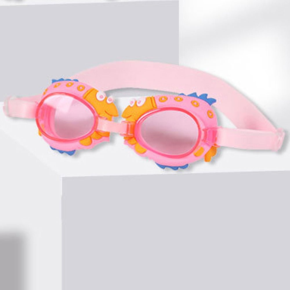 Pink Spiky Fish Frame UV protected anti-fog unisex swimming goggles for Kids - Little Surprise BoxPink Spiky Fish Frame UV protected anti-fog unisex swimming goggles for Kids