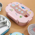 Pink Submarine Theme Compartment Steel Tiffin Lunch Box for Boys and Girls - Little Surprise BoxPink Submarine Theme Compartment Steel Tiffin Lunch Box for Boys and Girls