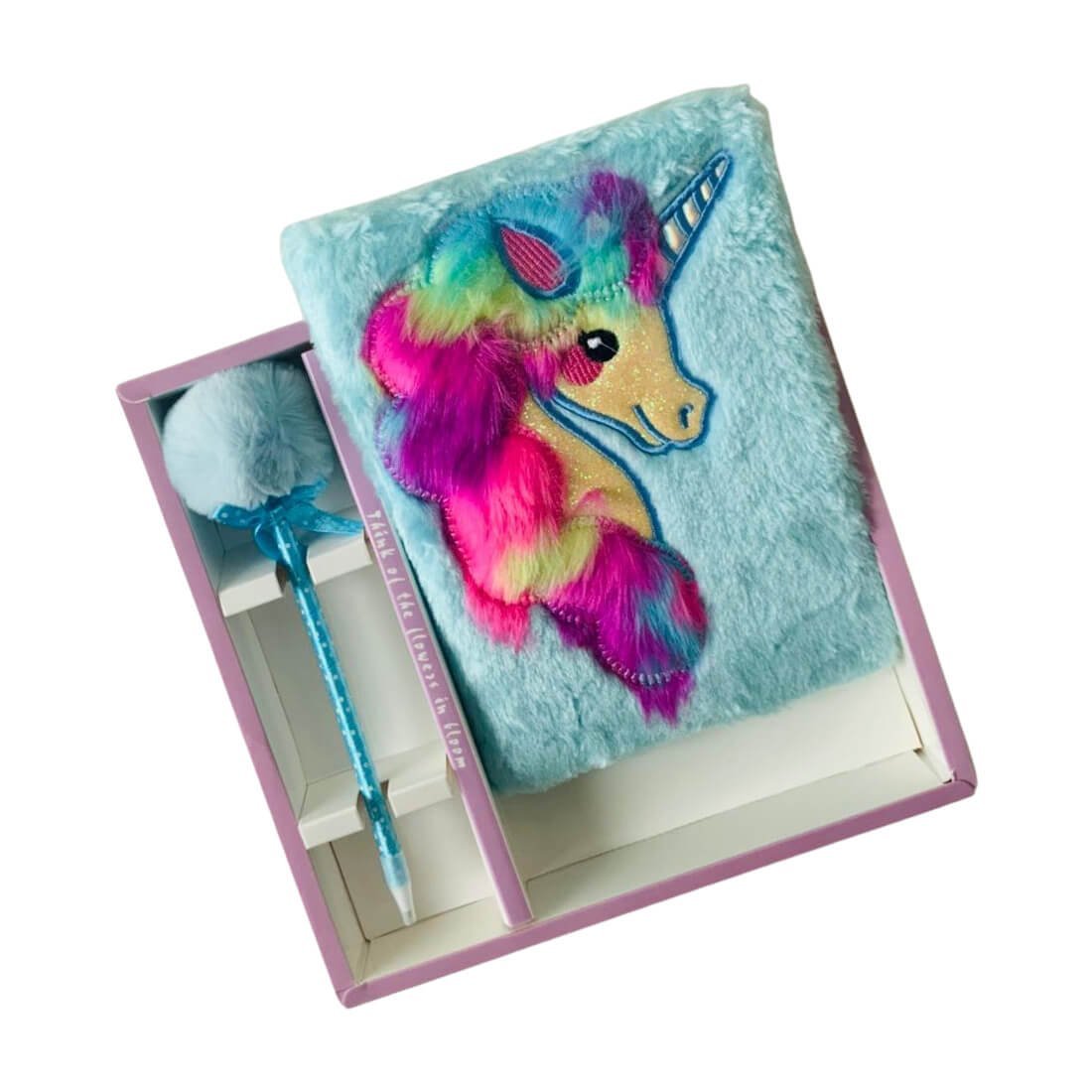 Pink Unicorn A5 Page Blue Notebook - Little Surprise BoxPink Unicorn A5 Page Blue Notebook