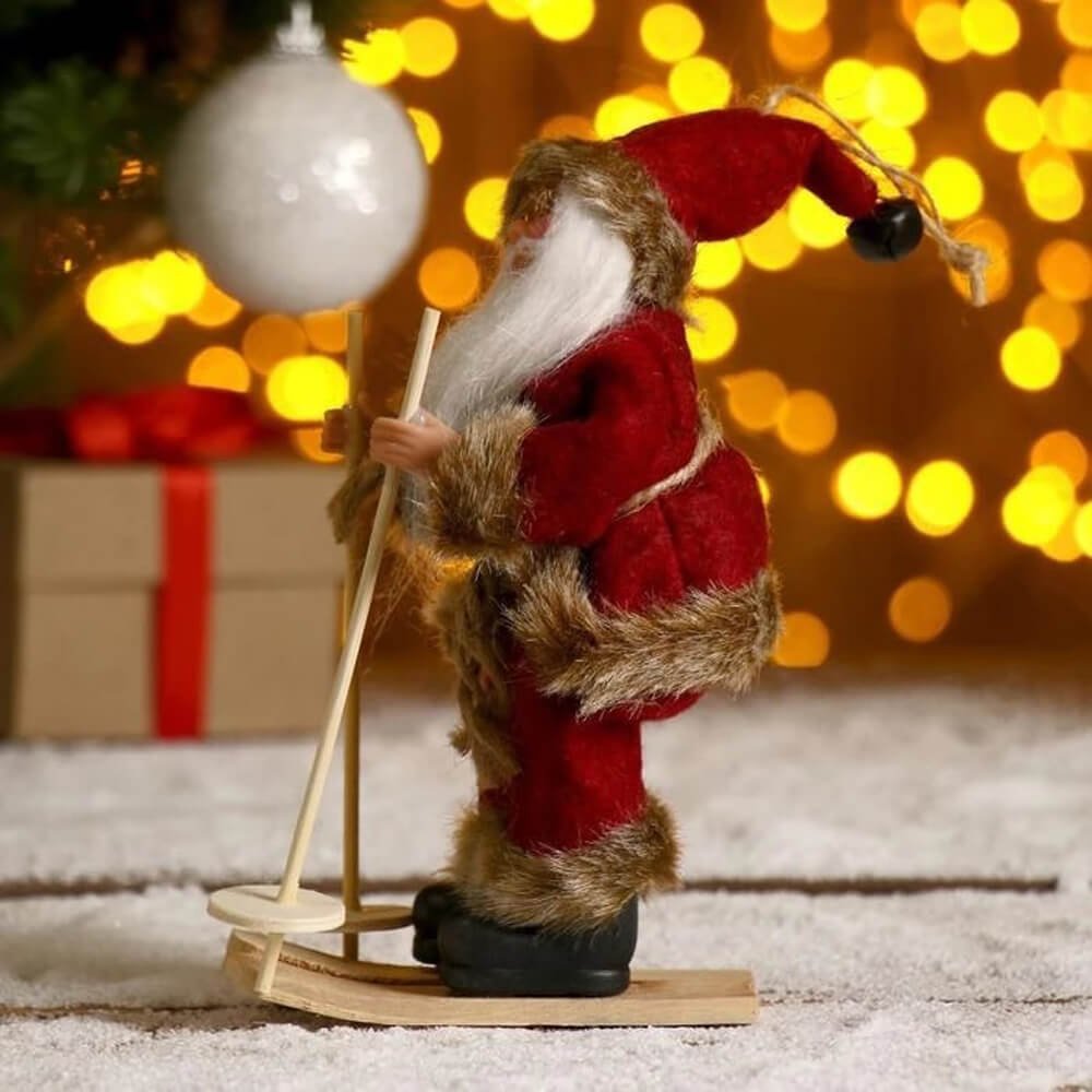 Plaided Skiing Santa Christmas Tree Ornament - Little Surprise BoxPlaided Skiing Santa Christmas Tree Ornament