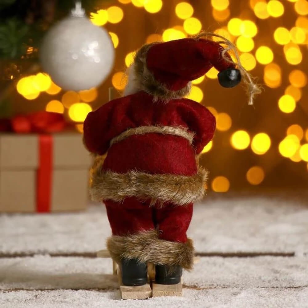 Plaided Skiing Santa Christmas Tree Ornament - Little Surprise BoxPlaided Skiing Santa Christmas Tree Ornament