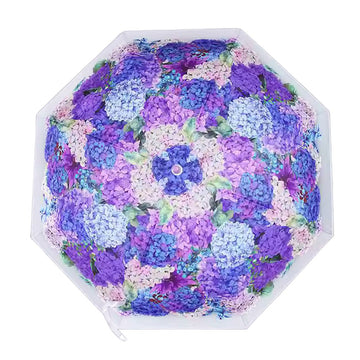 Purple Hydrangea Bunch Floral Print Translucent All-season Umbrella for Kids & Adults - Little Surprise BoxPurple Hydrangea Bunch Floral Print Translucent All-season Umbrella for Kids & Adults