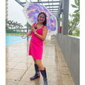 Purple Hydrangea Bunch Floral Print Translucent All-season Umbrella for Kids & Adults - Little Surprise BoxPurple Hydrangea Bunch Floral Print Translucent All-season Umbrella for Kids & Adults