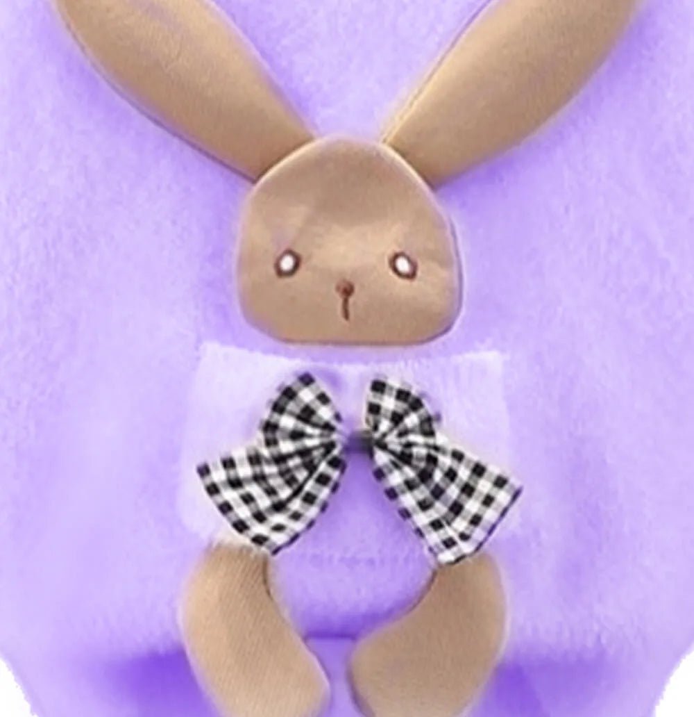 Purple with 3d Bunny Kids Cardigan Sweater, Round Neck - Little Surprise BoxPurple with 3d Bunny Kids Cardigan Sweater, Round Neck