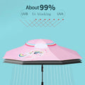 Rainbow Uni theme, Unique Spanish Patio Style Kids Umbrella, 5-12 years, Pink - Little Surprise BoxRainbow Uni theme, Unique Spanish Patio Style Kids Umbrella, 5-12 years, Pink