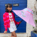 Rainbow Uni theme, Unique Spanish Patio Style Kids Umbrella, 5-12 years, Pink - Little Surprise BoxRainbow Uni theme, Unique Spanish Patio Style Kids Umbrella, 5-12 years, Pink