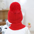 Red Bear woven Stretchable Woolen Winter Cap for Kids with Matching Neck Muffler Set (3-10yrs) - Little Surprise BoxRed Bear woven Stretchable Woolen Winter Cap for Kids with Matching Neck Muffler Set (3-10yrs)