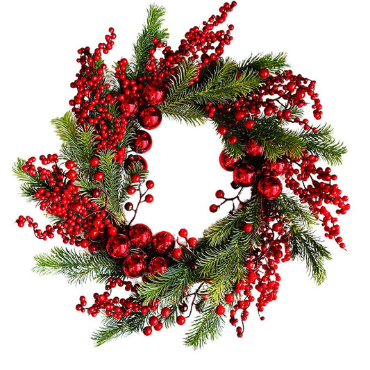 Red Berries & Balls Artifical Wreath for Wall,Door and Tree Décor - Little Surprise BoxRed Berries & Balls Artifical Wreath for Wall,Door and Tree Décor
